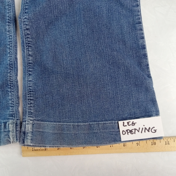 Vintage Y2K Jean Bell Bottom Hippie Cowgirl Mid Rise Mid Wash Blue Casual Wm L - Picture 9 of 12